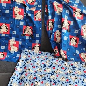 Bundle of 3 Disney Blue and White Dalmatian Print Fabric